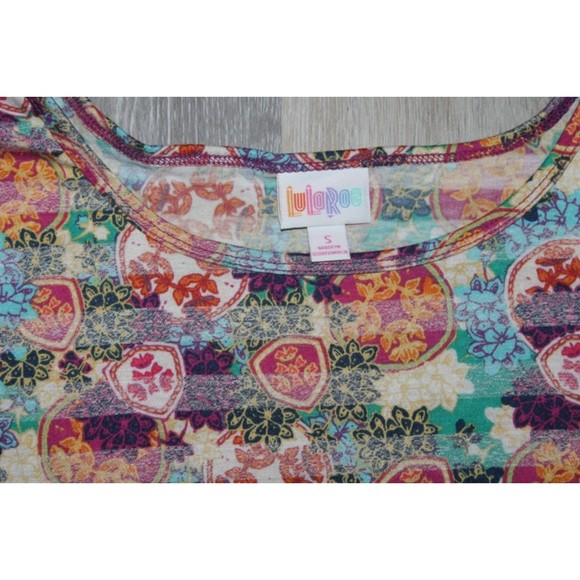 LulaRoe Floral Design Tunic Size Small Summer Cloth Hi Low - Picture 2 of 4